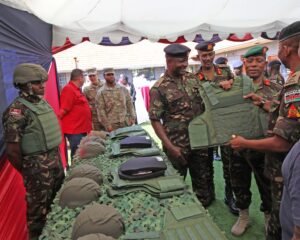 The U.S. military Africa Command AFRICOM hands over personal protective equipment to the Kenya Defence Forces