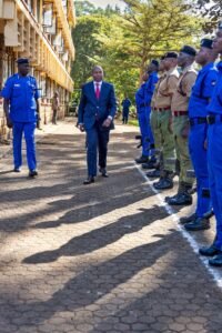 Interior Cabinet Secretary Kithure Kindiki inspects a guard of honor in Kirinyaga County, on Friday, March 8, 2024 Photo: Courtesy