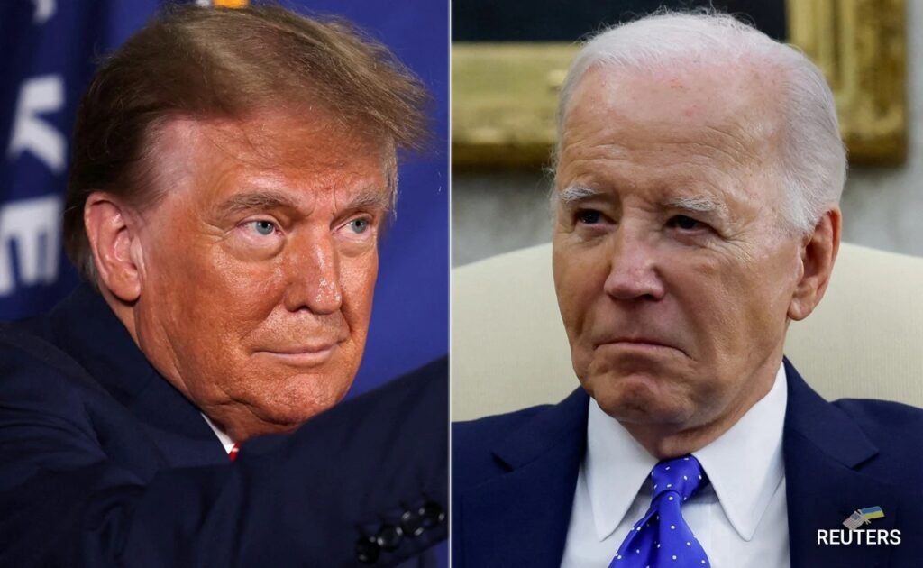 Joe Biden (left) and his predecessor, Donald Trump